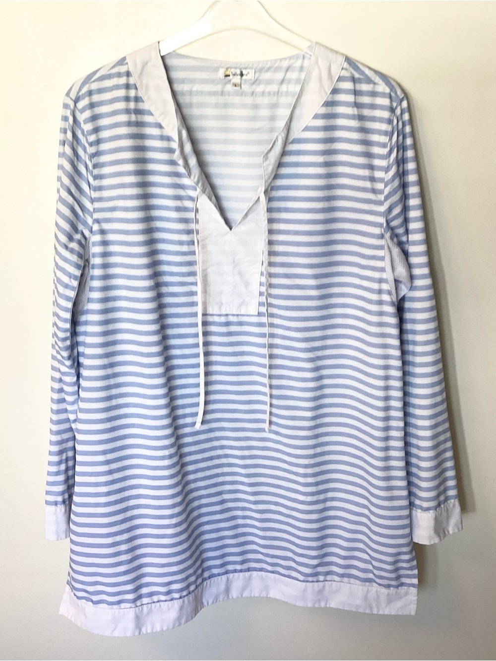 Solumbra Long Sleeve Seychelles Striped Beach Tunic - Blue/White - L